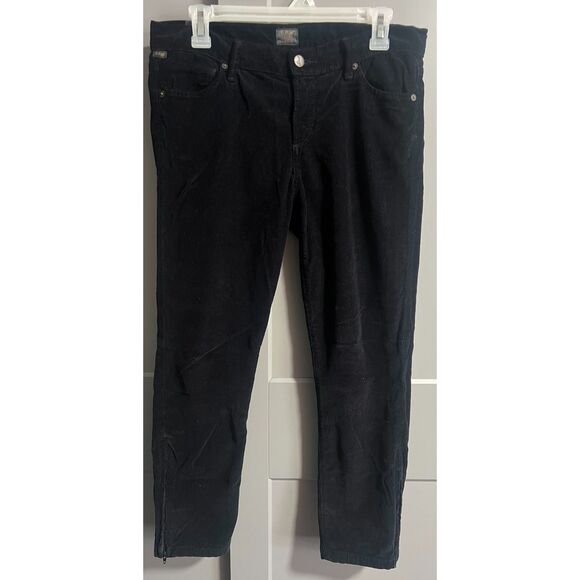 Citizens of Humanity Womens Corduroy Mid Rise Skinny Leg Pants Black Waist 32" - Picture 1 of 15